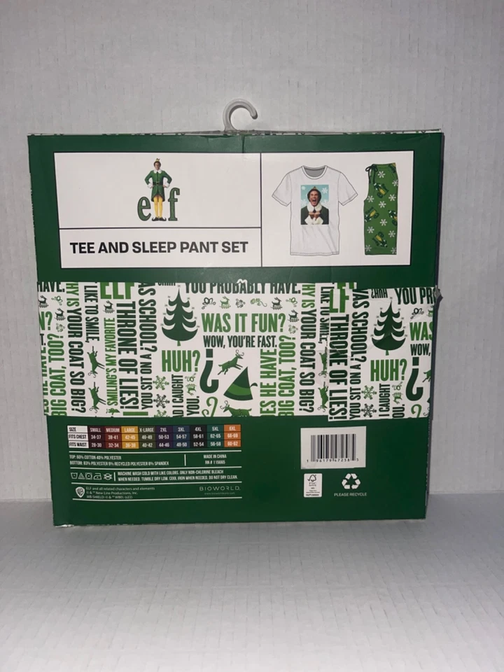 Juego de dormir Elf 2 piezas talla 2 XL ropa de dormir de Navidad Foto 2 de 2