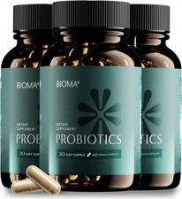 3 Pack BIOMA Probiotics Digestive Health Gut Support for Men Women 60 Capsules