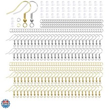 Hypoallergenic Earring Hooks, 600Pcs Earring Making Kit with Hypoallergenic E...