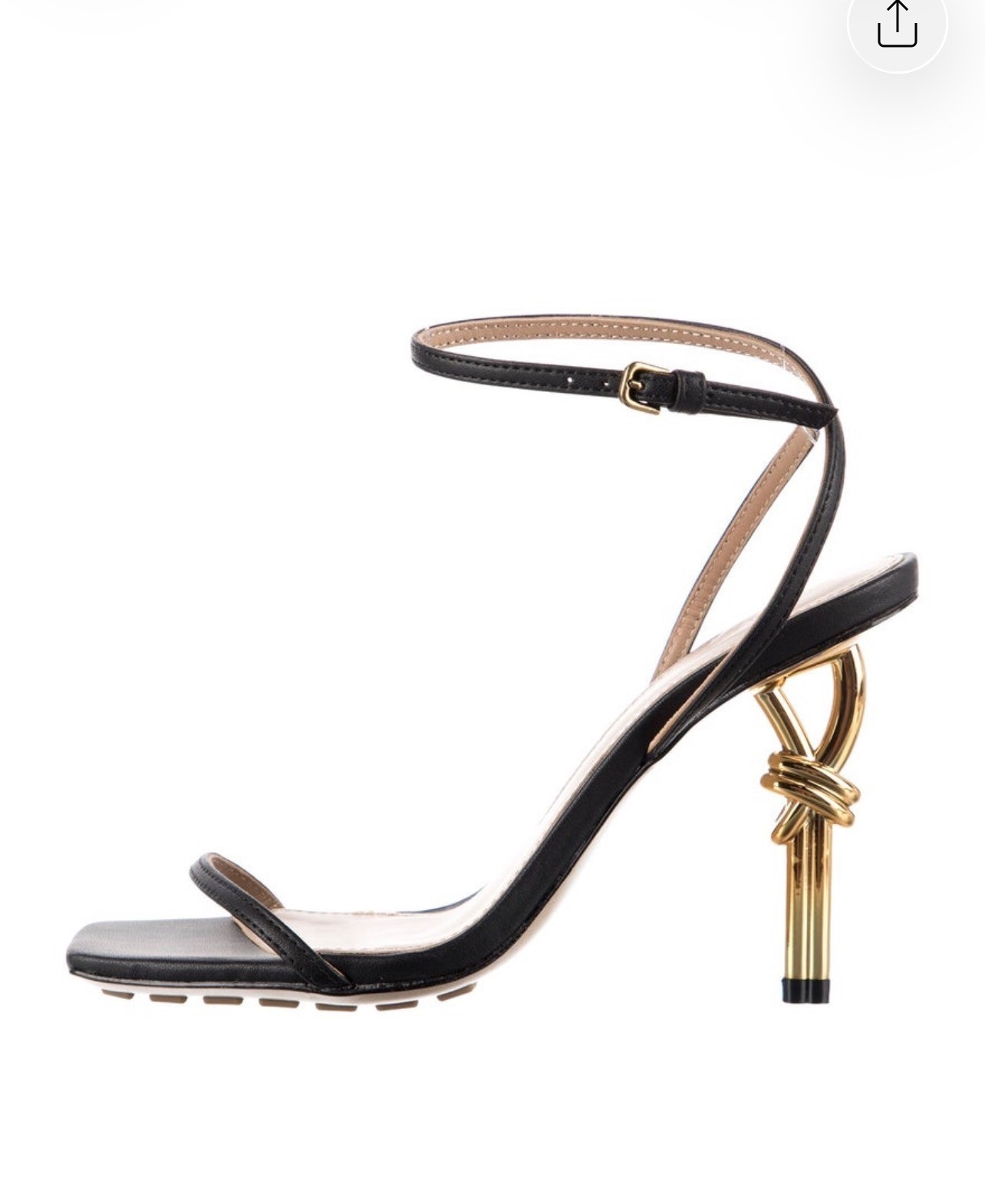 Bottega Veneta Knot Sandals Sz 36 Black and Gold