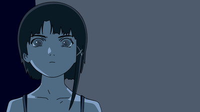 Anime serial experiments lain iwakura blue background Custom Gaming Mat Desk