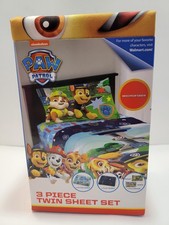 Paw Patrol 3 Piece Twin Sheet Set, Microfiber 1 Fitted Flat Sheet, 1 Pillowcase