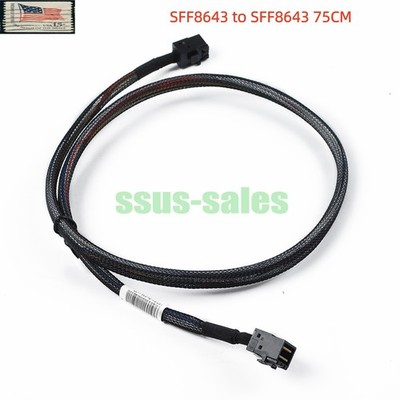 75CM SFF-8643 to SFF-8643 12Gbps SAS3.0/6Gbps Mini SAS HD Server RAID Cable