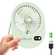 USB Desk Fan,3 IN 1 Rechargeable Portable Fan,180 Adjustable,6 Speed Strong W...