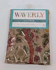 Waverly Valance Imperial Dress Antique Scalloped 50x15in Brown Red