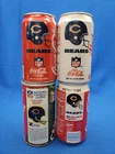 Lot of 4 - Vintage Coca-Cola, Canada Dry CHICAGO BEARS - 12oz Soda Cans