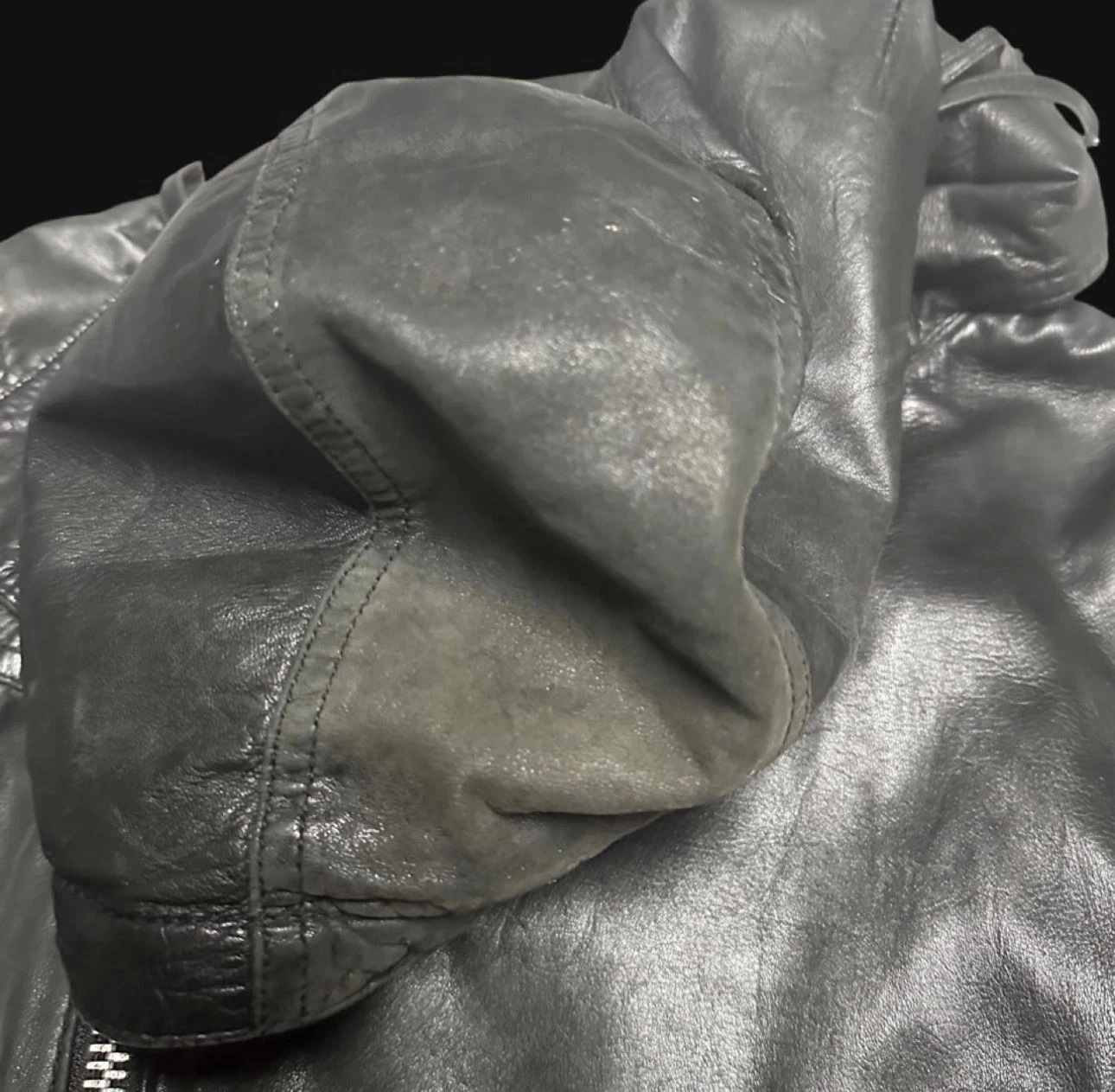 all saints rare hooded leather jacket - product detail image 4