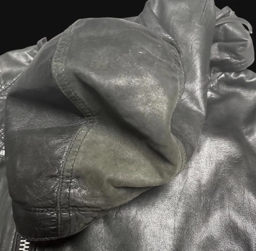 all saints rare hooded leather jacket image 4