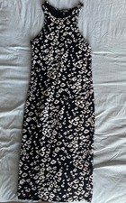 express black and white printed bodycon midi dress