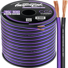 14 AWG Gauge Speaker Wire Cable 100 Feet Stereo, Car or Home Theater CCA 