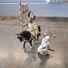 Schleich Set Kreuzritter Templer auf Pferd  Fußkämpfer 2003 zu EPIXX Papo