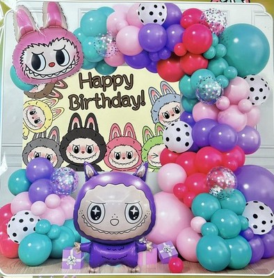 LABUB BALLOONS PARTY SUPPLIES BIRTHDAY DECORATION BALLOONS FOIL LATEX  67pcs
