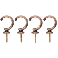 4Pcs Aluminum Alloy Wall Mounted Curtain Holdback Drapery Tieback Hooks Copper
