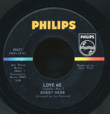 Bobby Hebb - Love Me / Crazy Baby (7'') (Very Good Plus (VG+)) - 3974743348