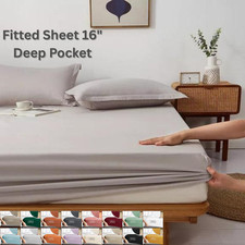 Deep pocket Fitted Sheet Queen 1800 Series Microfiber Soft Elastic Bed Sheet