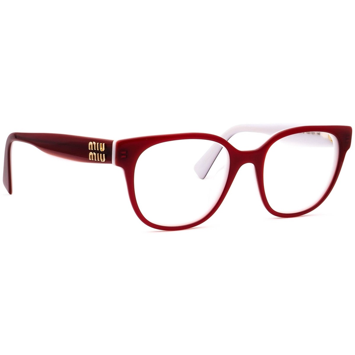 Miu Miu Eyeglasses VMU 02V 10D-101 Red on Lavender Square Frame