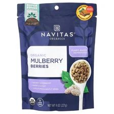 Navitas Organics Organic Mulberry Berries 8 oz 227 g B Corp, BPA-Free,