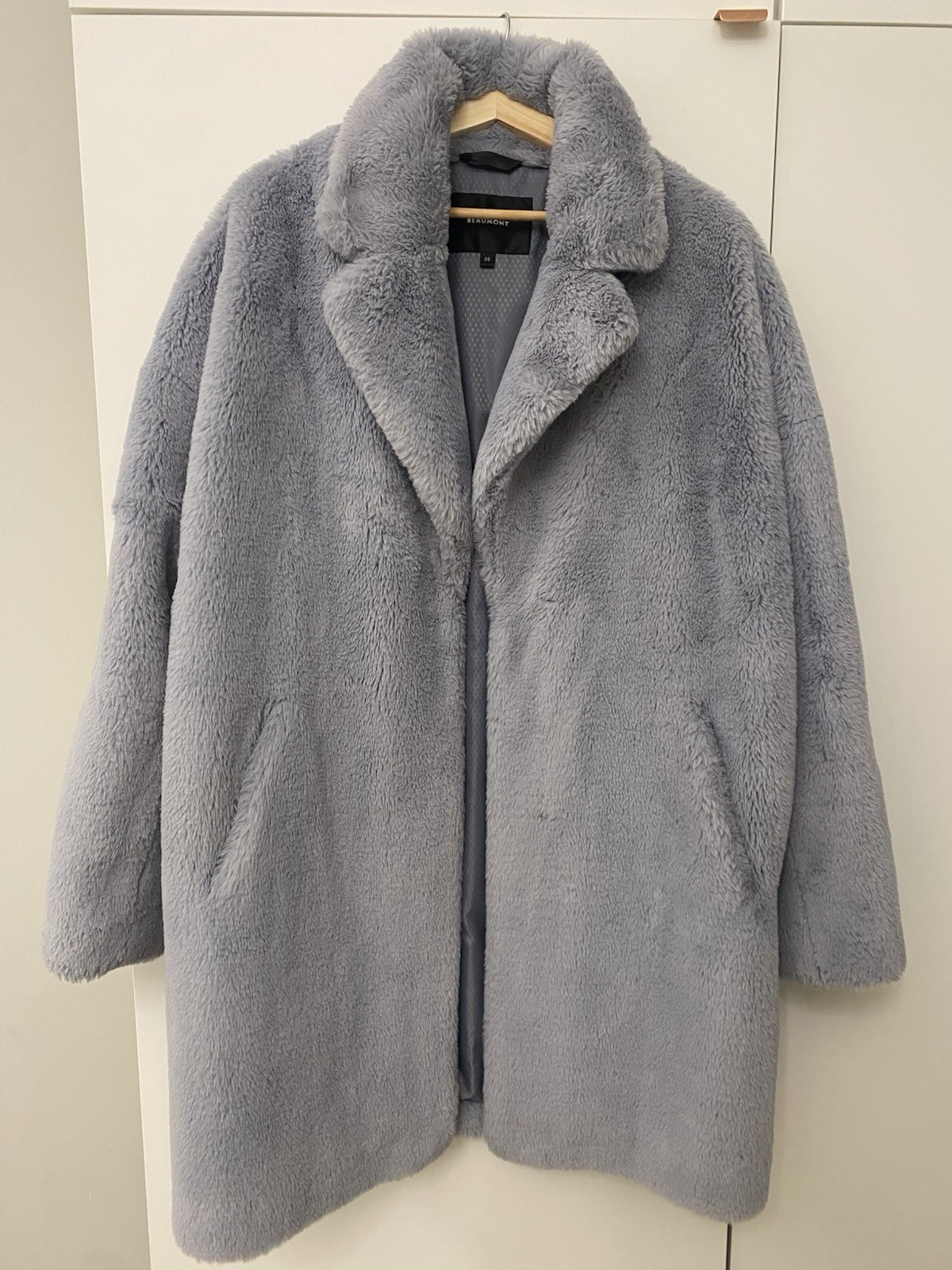Abrigo de peluche Beaumont Amsterdam para mujer 36 S azul claro piel sintética abrigo de invierno Teddy