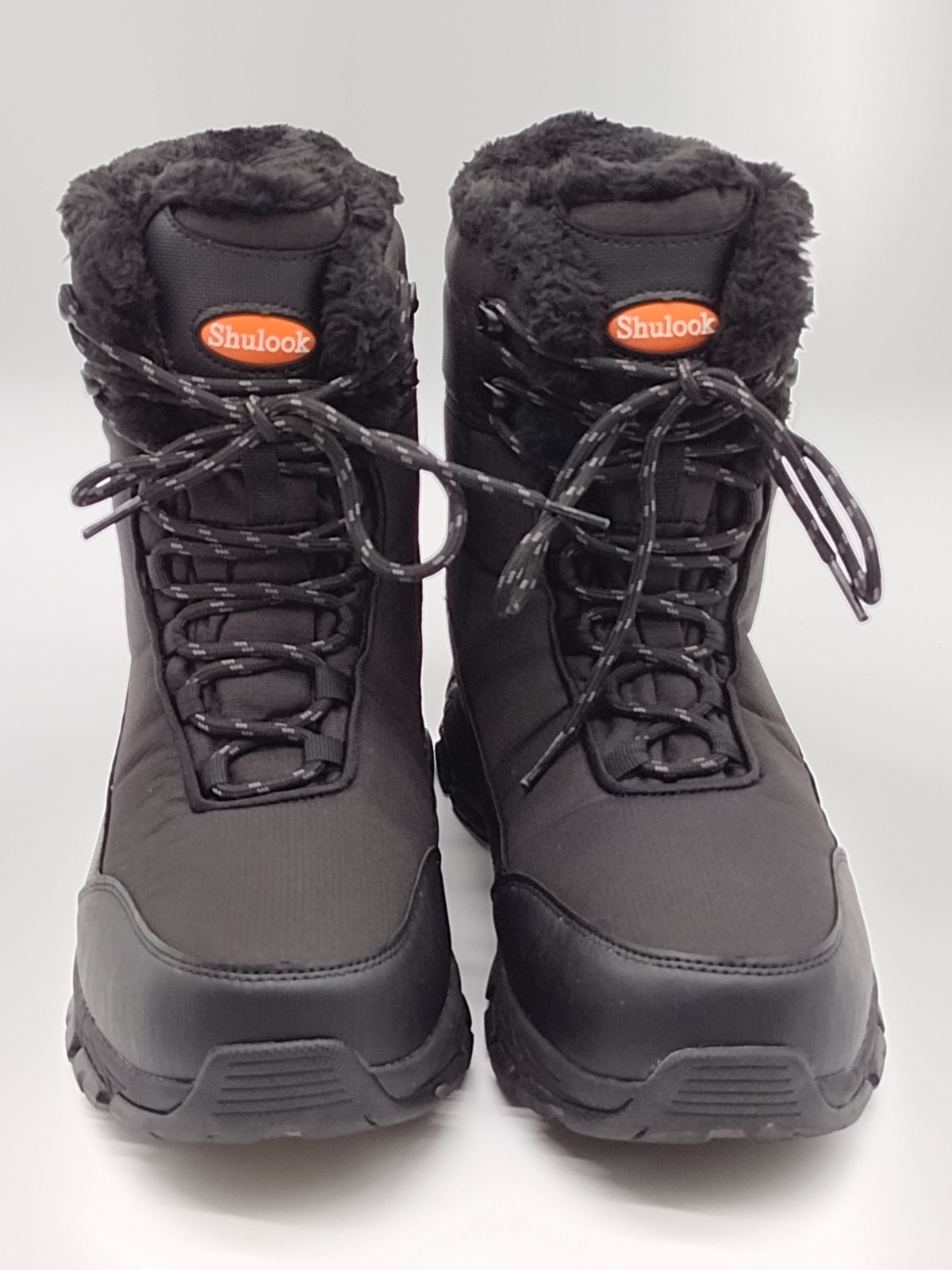 SHULOOK Waterproof Hiking Boots for Men Size 9.5 Black Mid Non-Slip Comfortable Trekking Shoes-image