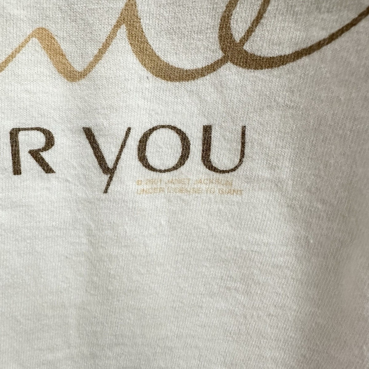 2001 Vintage Janet Jackson All for You World Tour Rare T-Shirt