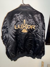 Luxor Embroidered Satin Bomber Las Vegas Casino Jacket Made In USA Size L 90s