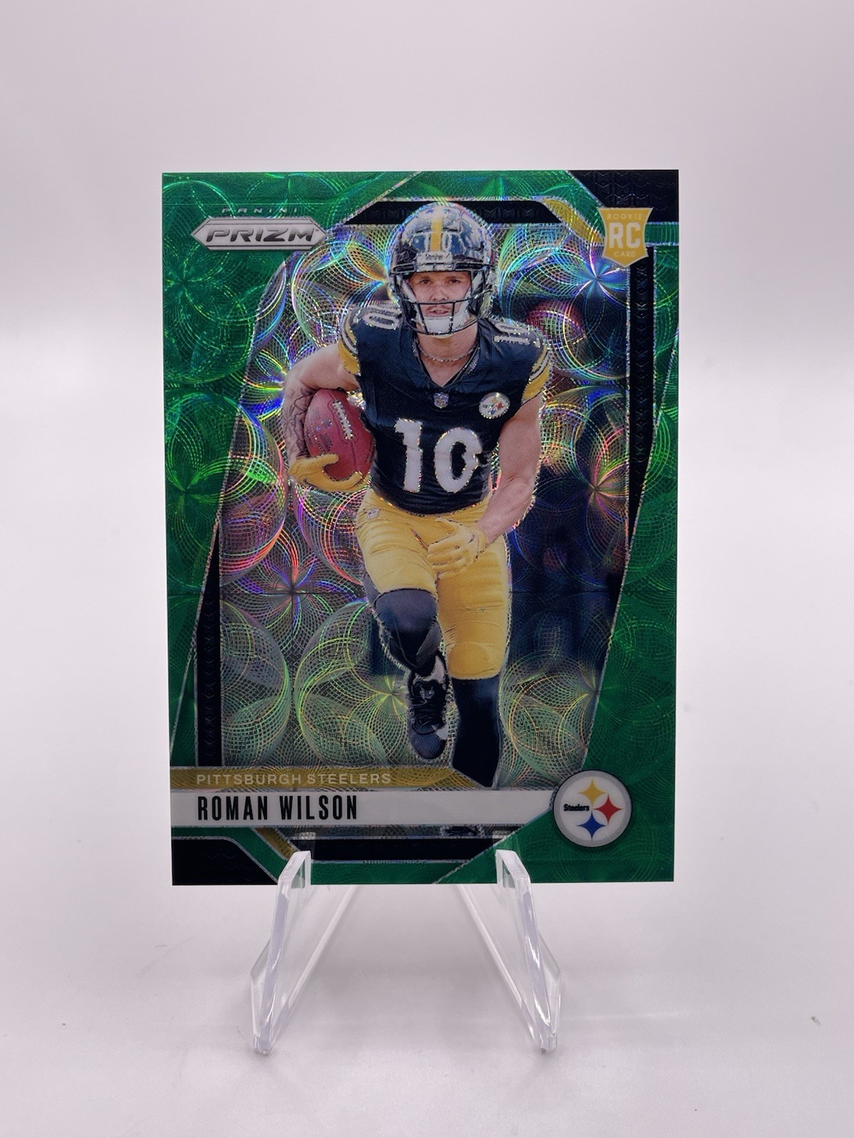 2024 Panini Prizm Roman Wilson RC Rookie #384 Green Scope Prizm /75 - Steelers