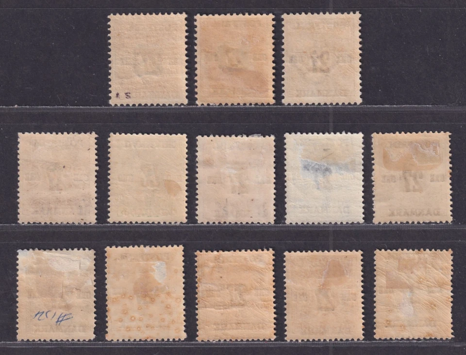 Denmark Scott 142-154 MH OG 1918 Surcharged Newspaper Stamps 13 Different - Image 2 of 2