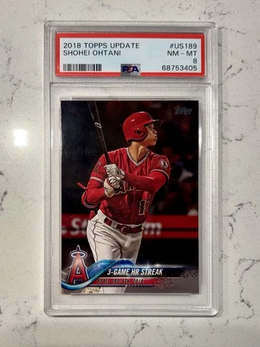 2018 Topps Update #US189 SHOHEI OHTANI 3-Game HR Streak RC PSA 8 Rookie Card