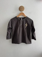rylee & cru Lightning Bolt Henley Long Sleeve Shirt Size 6-7 Years Old