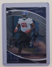 Darius Alexander Autographed NY Giants RC Rookie On Card Auto W COA #115 Panini. rookie card picture