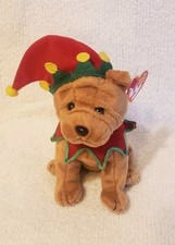 ELFIS Sharpei Dog 'The Learning Express' Exclusive Hard To Find Ty Beanie Babies