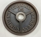 Ivanko Deep Dish 25 lb Barbell Weight Plate, Olympic 2", single plate