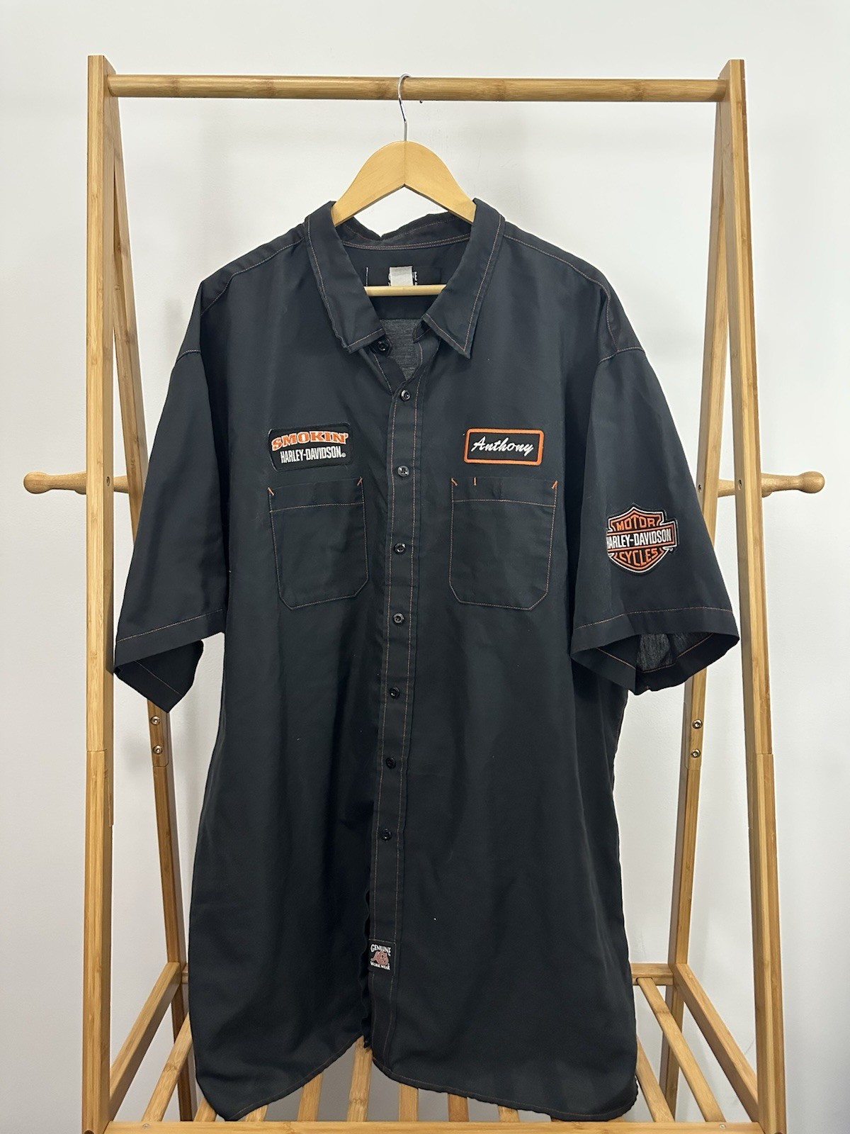 Harley-Davidson Employee Patch Smokin Button Garage Mechanic Shirt 5XL 6XL