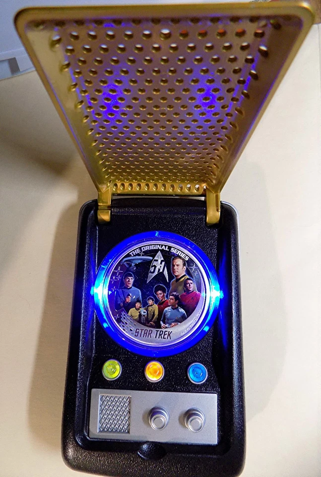 2016 2 oz Silver Proof CoinStar Trek USS Enterrise NCC-1701 Crew Box & COA #1480 - Image 3 of 4