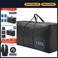 Extra Large Waterproof Travel Duffel Bag - Strong Handles, Durable Zippers, Spac