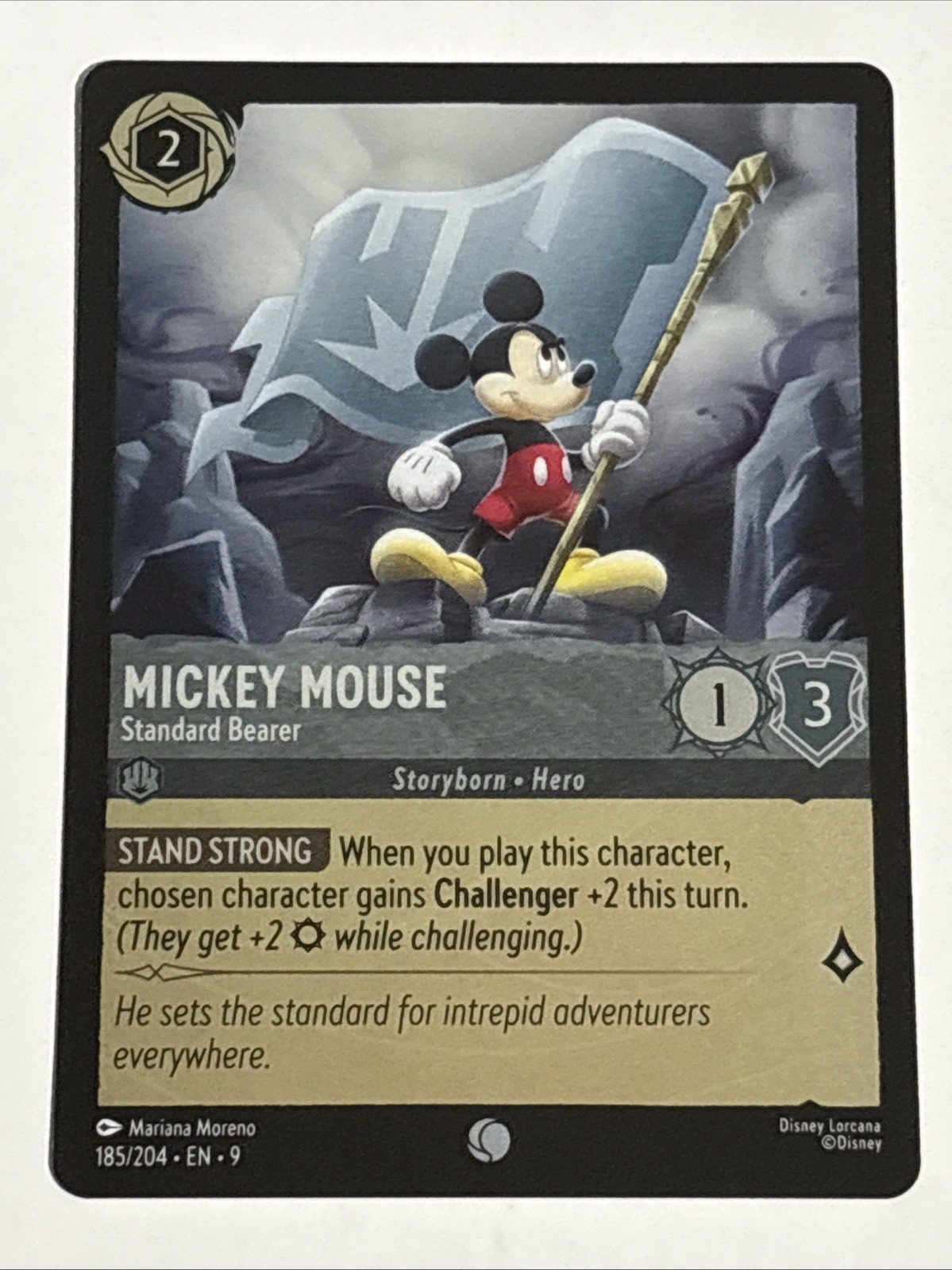 Disney Lorcana Fabled Mickey Mouse Standard Bearer Cold Foil 185/204 NM