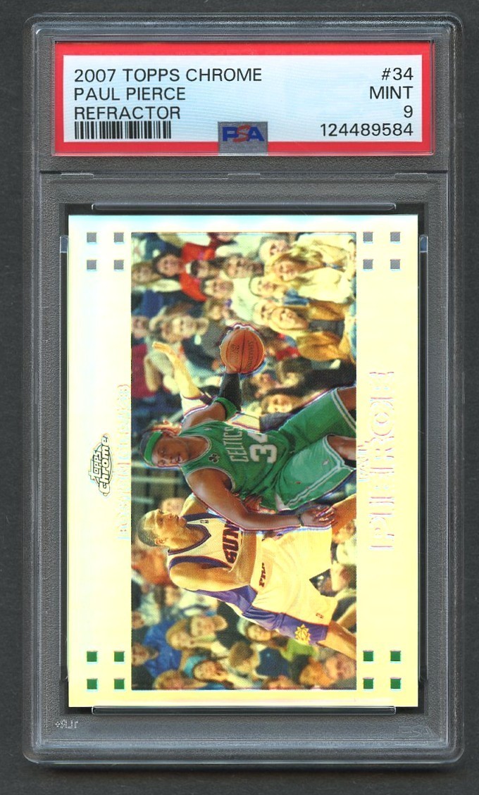 2007-08 Topps Chrome Refractor /999 PAUL PIERCE #34 PSA 9 MINT Boston Celtics