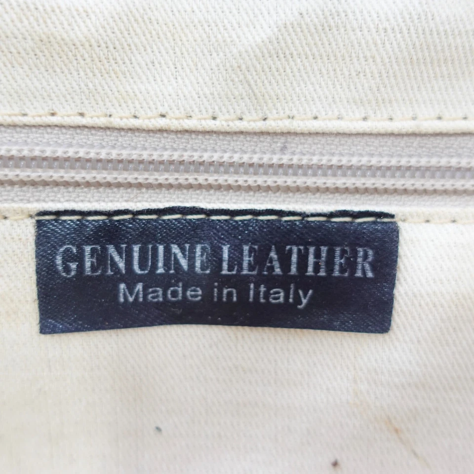 VINTAGE Bolso Marrón Cuero Hombro Piel Italiano Cartera Genuino Boho Clásico ITALIA Foto 3 de 4