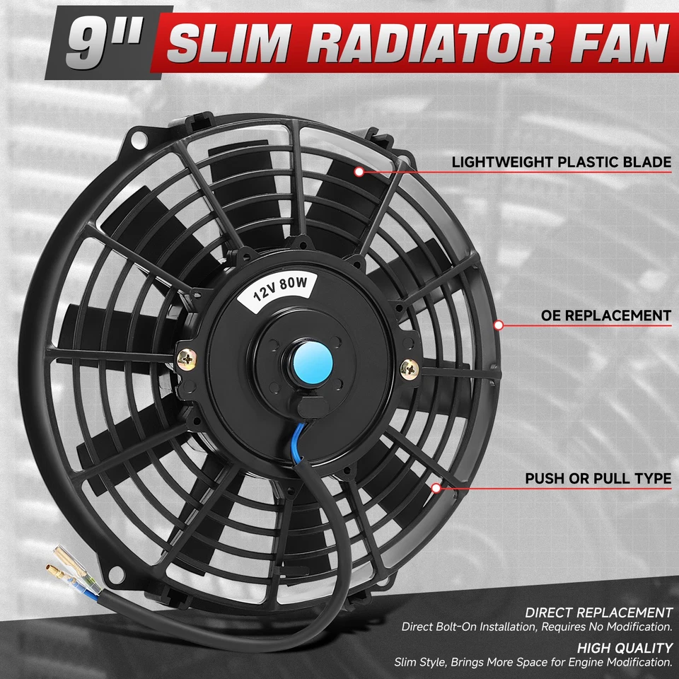 RADIADOR ALUMINIO 2 FILAS + KIT VENTILADOR 2X 9" PARA CAMIONETA 68-73 DATSUN 510 SRL311/SR/521 Foto 4 de 4