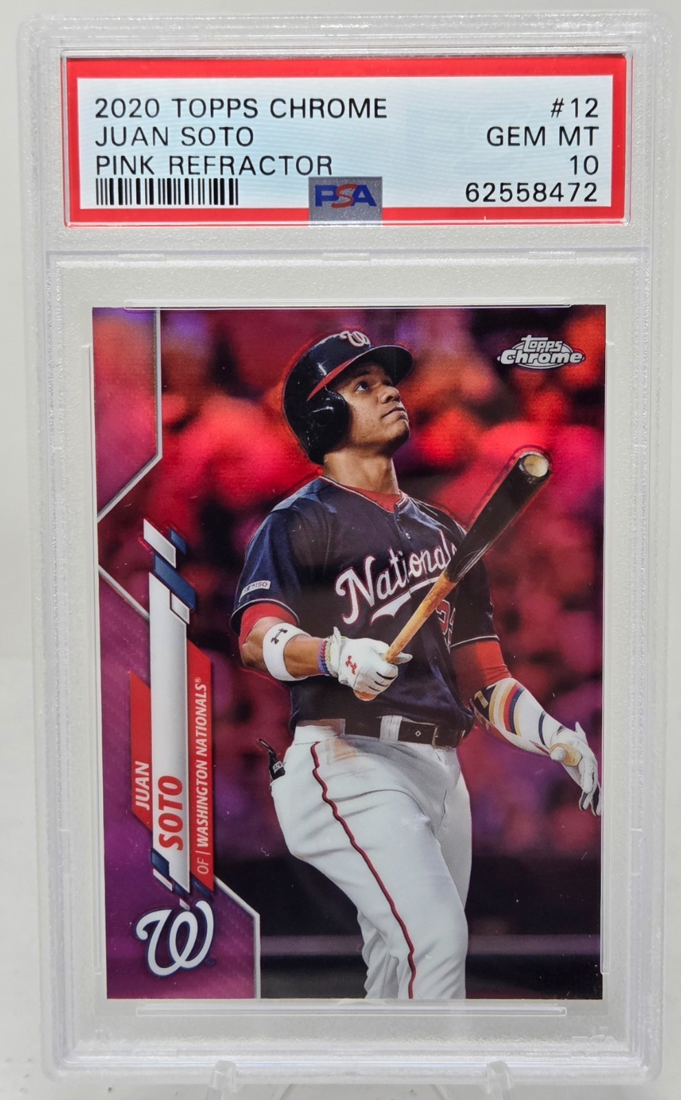 2020 Topps Chrome Pink Refractor JUAN SOTO CARD PSA 10 GEM MINT