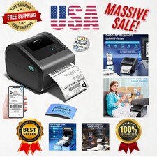 Compact Thermal Shipping Label Printer D450BT - Bluetooth USB, No Ink Needed