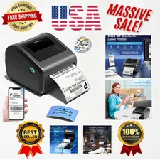 Compact Thermal Shipping Label Printer D450BT - Bluetooth & USB, No Ink Needed
