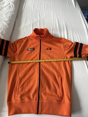Retro Ellesse Roma Tracksuit Top Orange Black Small 80s Casuals Vintage  Jacket UK