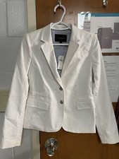 NEW with tags Banana Republic Womens White Blazer Suit Jacket Size 4