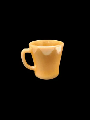 Vtg Fire King Oven Ware Peach Luster D Handle Coffee Cup Mug