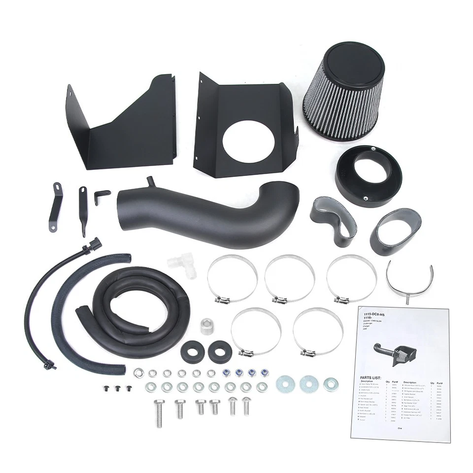 Kit de sistema de admisión de aire frío para Dodge Charger Challenger 2011-2023 5,7 L aluminio Foto 2 de 4