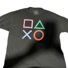 Playstation Controller Button Logo Men's Unisex T-Shirt 3XL XXL Black Shirt