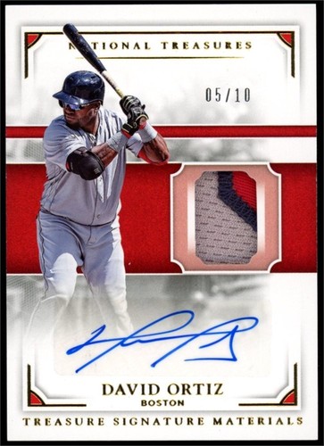 2017 National Treasures David Ortiz Treasure Signature Materials Jsy Auto 5/10