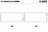 Pleuellagerschale FÜR Fiat, Iveco - Glyco 71-4080/4 0.25MM
