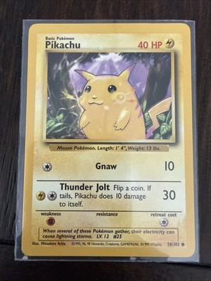 Pokemon Card, Pikachu, 1995, 96, 98, Near-Mint Condition, FREE Cards Included
